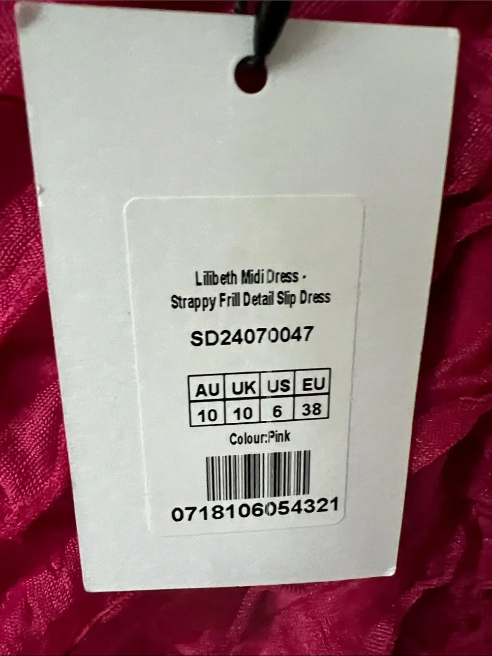 NWT REVOLVE Australia SHOWPO Lillibeth Fuchsia Textured Slip Maxi Dress US 6 - Picture 6 of 12